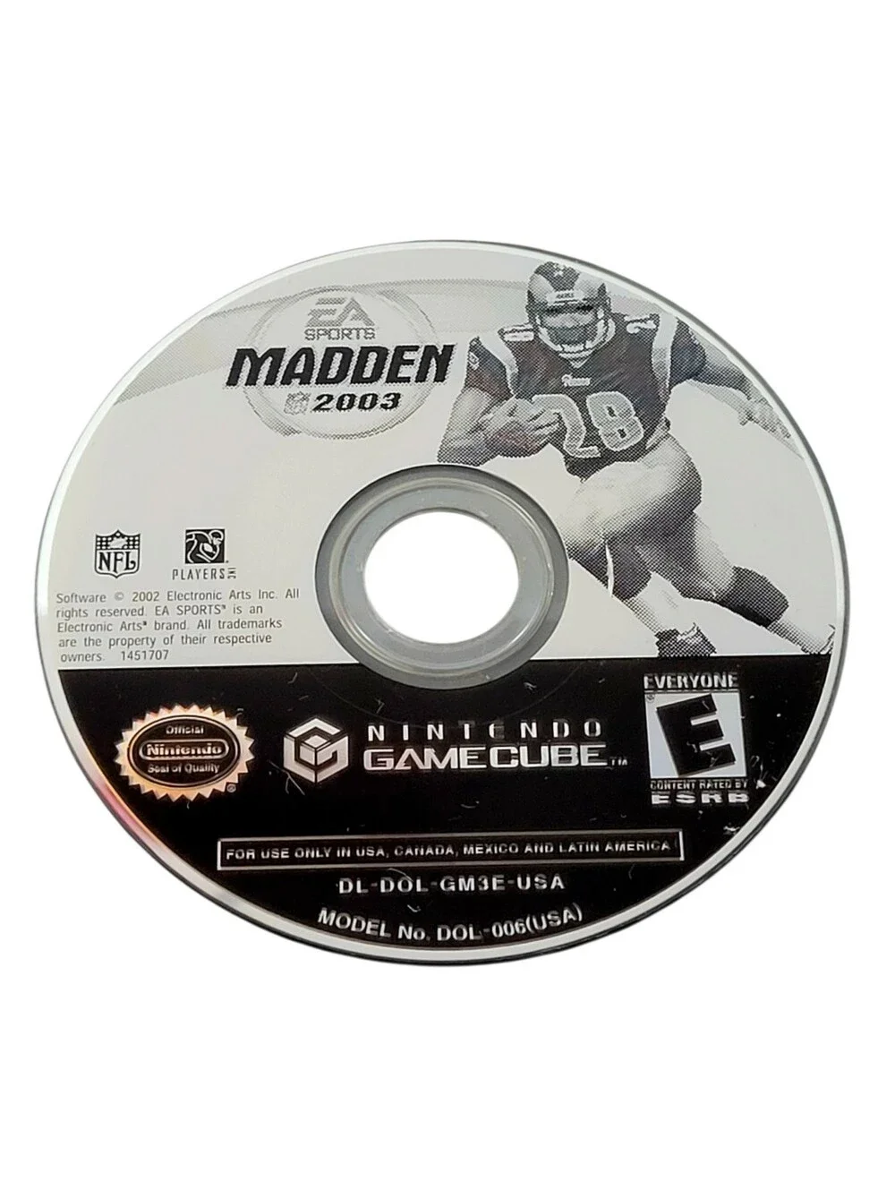 Madden NFL 2003 (Nintendo GameCube, 2002) DISC ONLY Includes Paper Sleeve. The p
